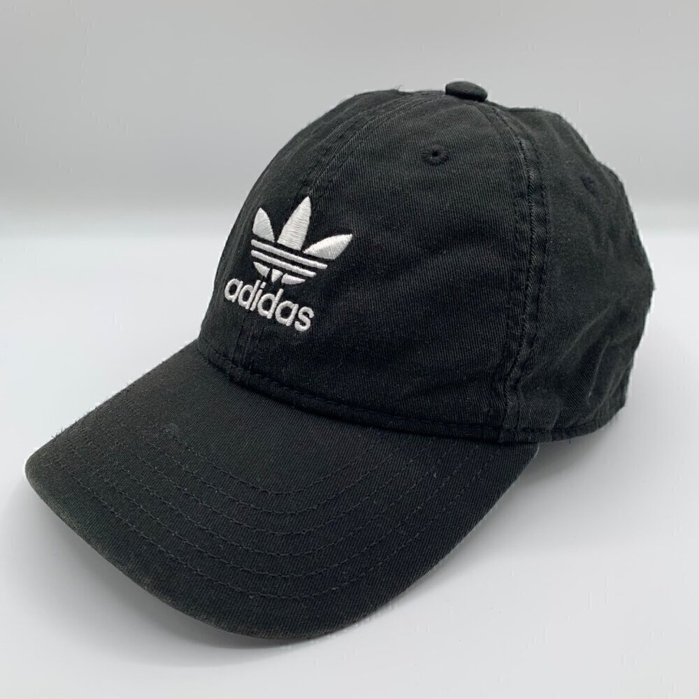 Adidas Womens Black White Relaxed Fit Adjustable Strapback Hat